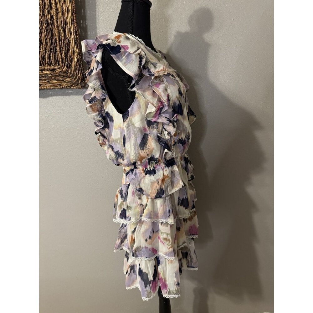 Spring & Mercer Colorful Smocked Tiered Ruffle Large Skirt Medium Top Set NEW - Picture 6 of 14